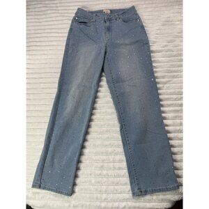 Camila Coelho Women’s Blue Jeans with Gemstone Accent Size 2
